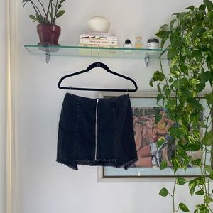 Zara grey denim mini skirt